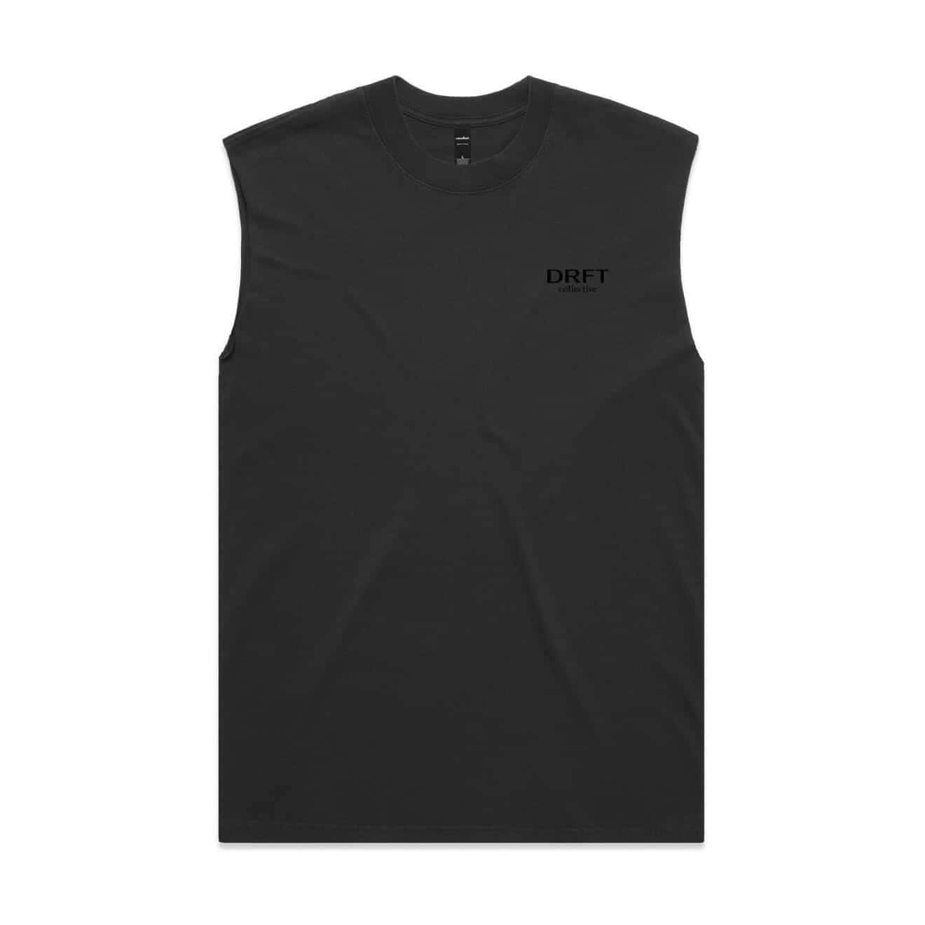 DRFT Collective Muscle Tee — Black on Black